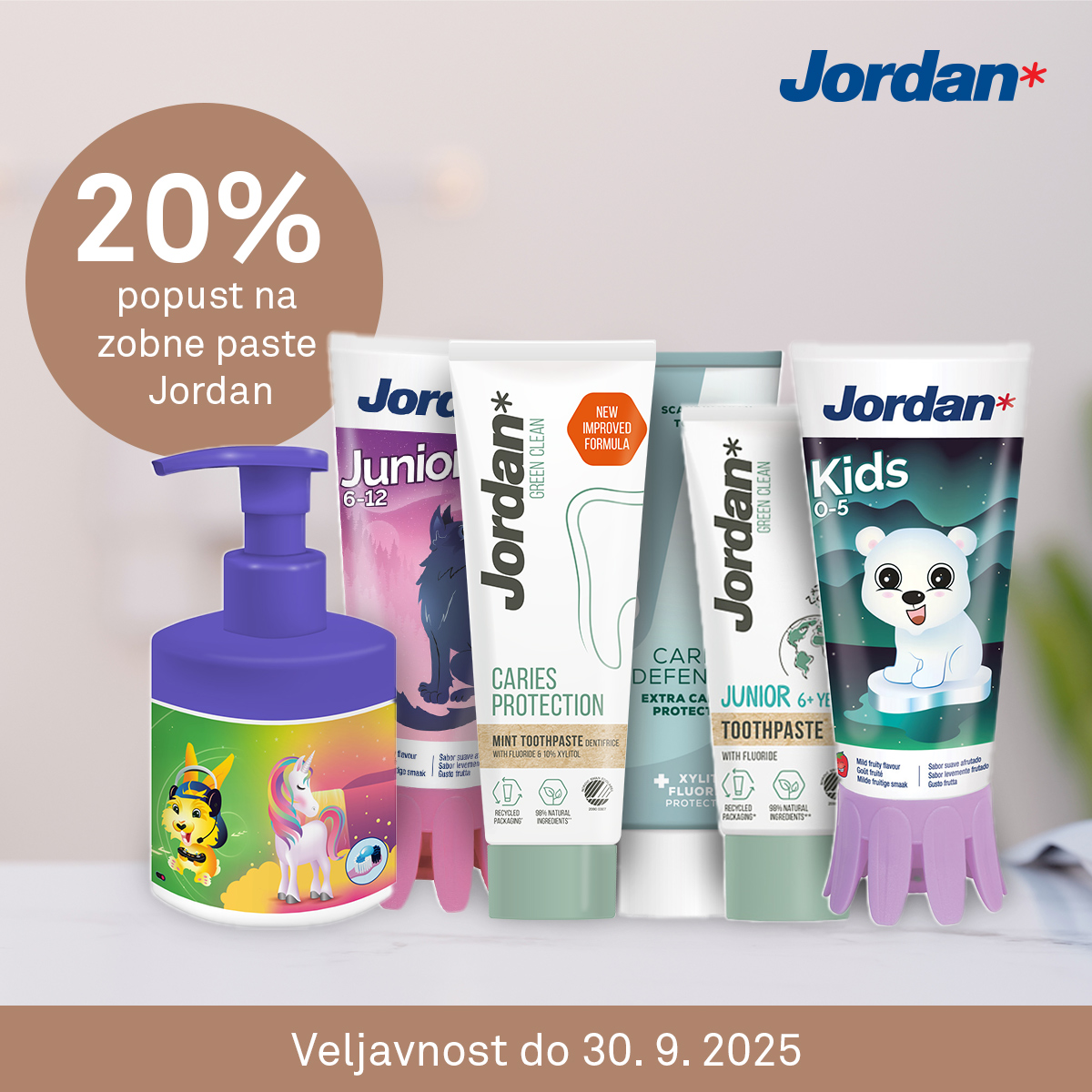 Jordan zobne paste -20% popust s kodo
