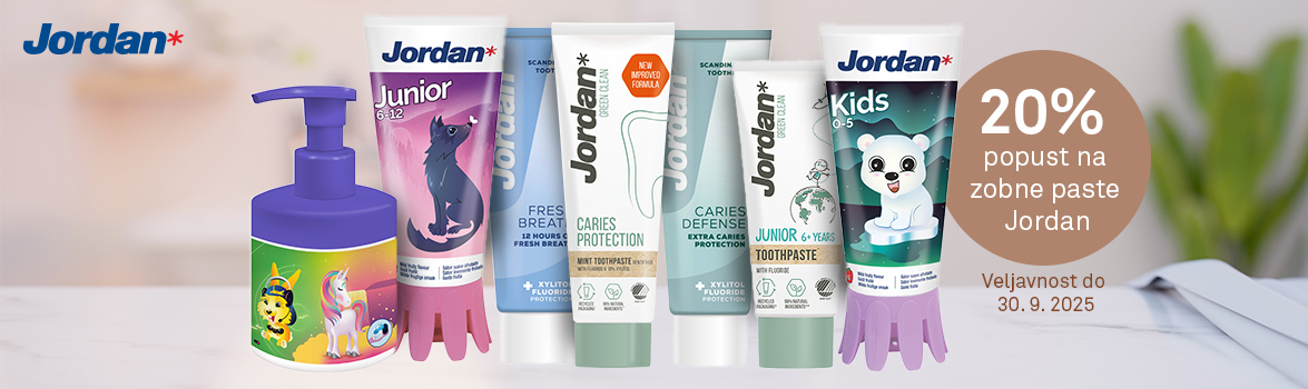 Jordan zobne paste -20% popust s kodo