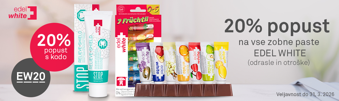 20% popust s kodo EW20 na zobne paste Edel+White
