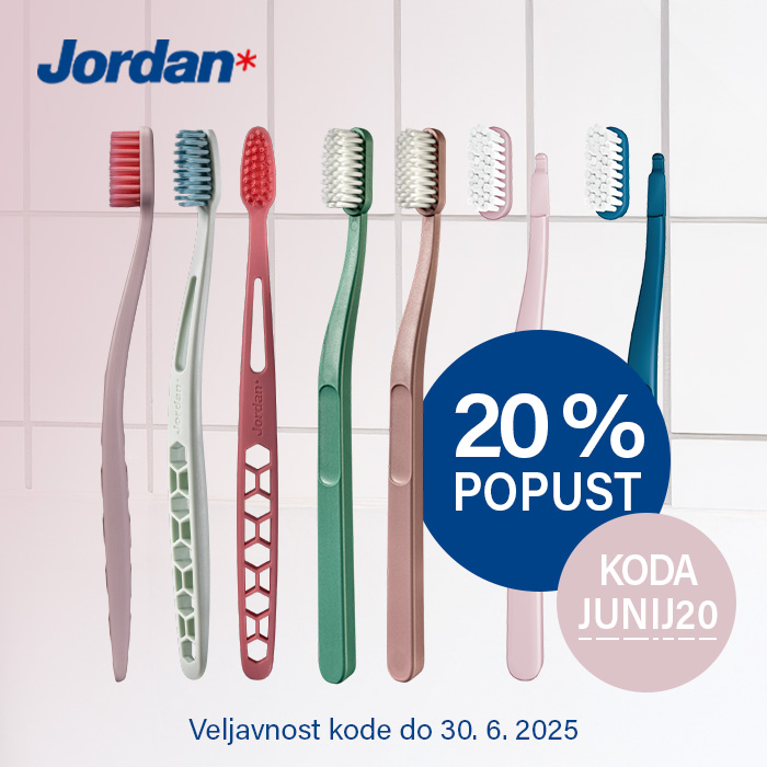 Izbrane zobne ščetke Jordan ugodneje s kodo JUNIJ20